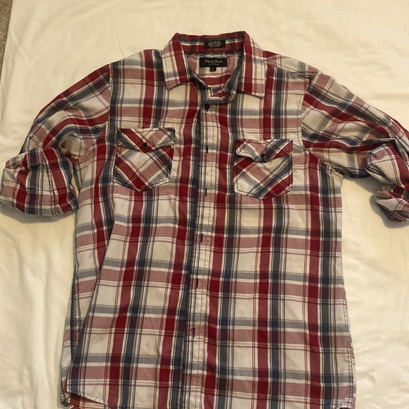 Eighty eight red flannel button up shirt size large - Picture 1 of 2